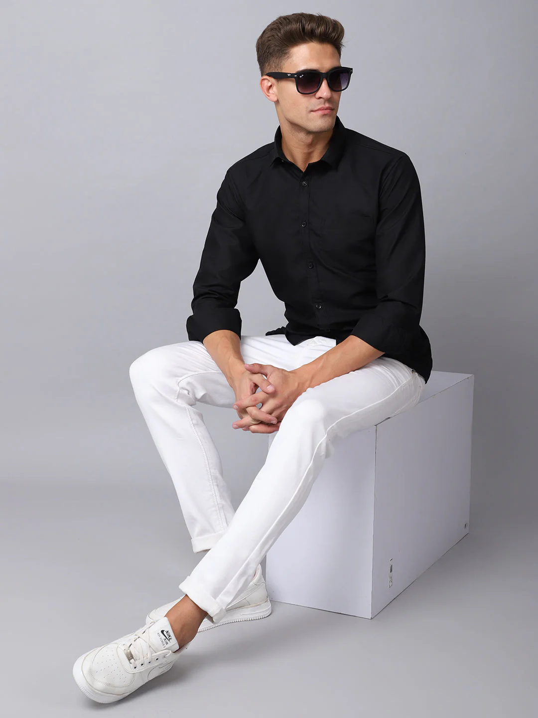 Appriciable Casual Solid Shirt - Black - Image 4
