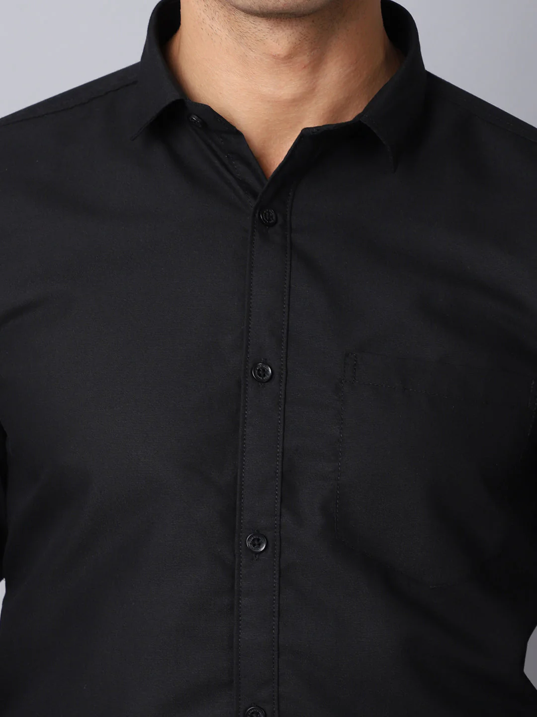 Appriciable Casual Solid Shirt - Black - Image 5