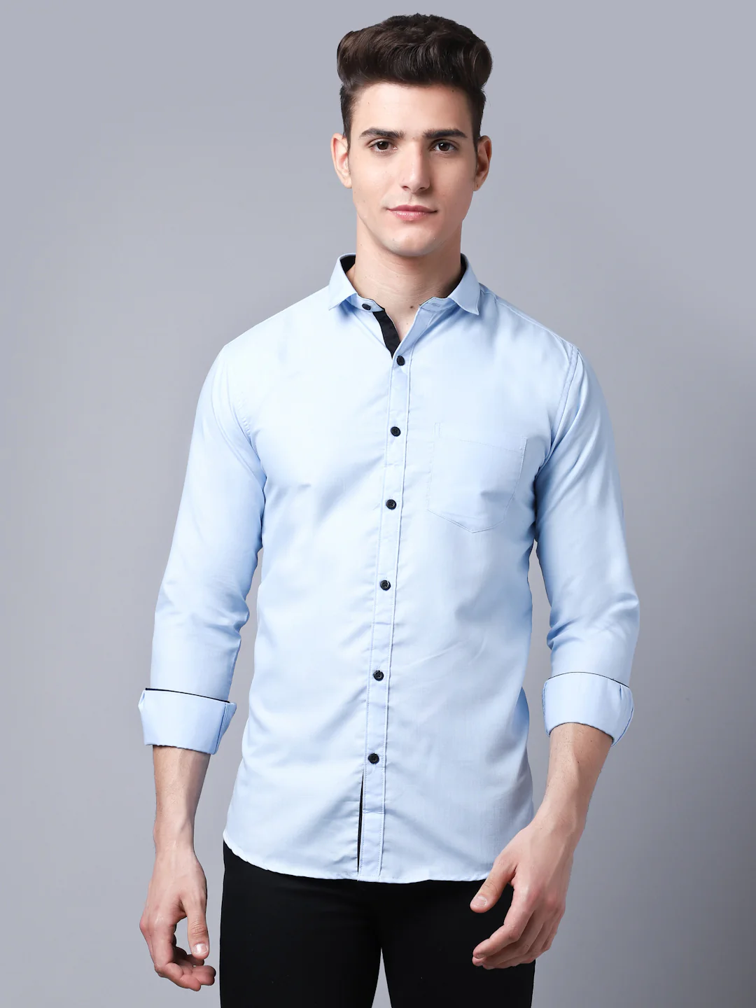 Appriciable Casual Solid Shirt - Black - Image 8