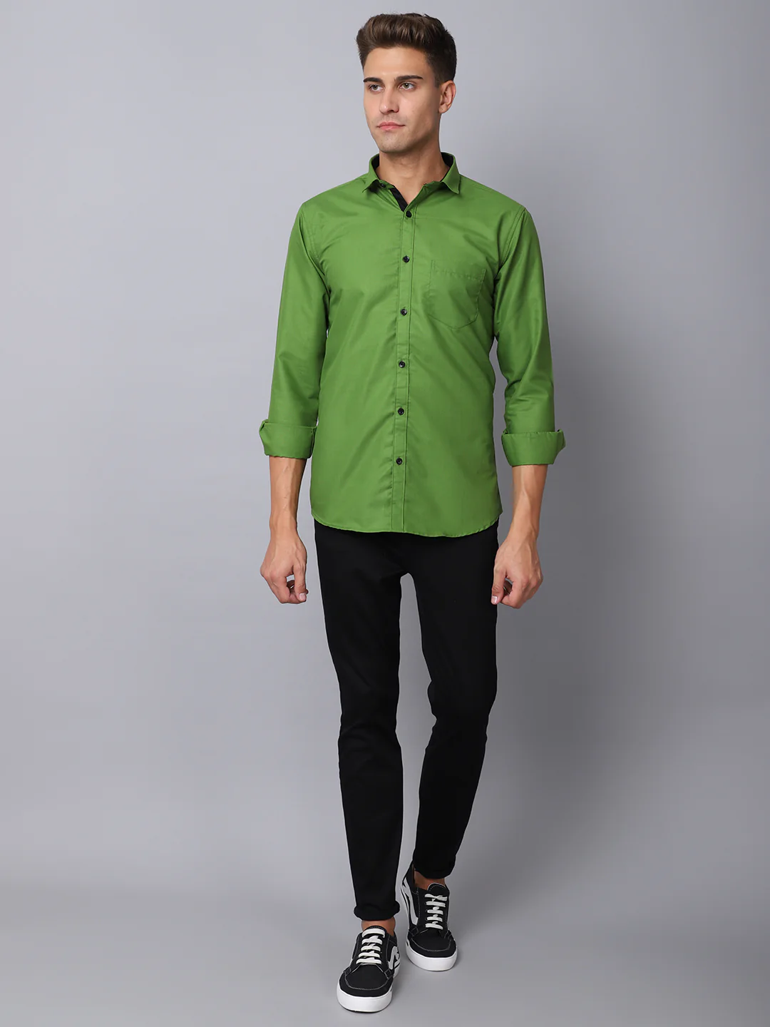 Appriciable Casual Solid Shirt - Green - Image 4