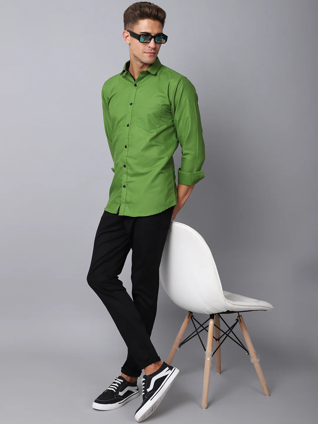 Appriciable Casual Solid Shirt - Green - Image 7