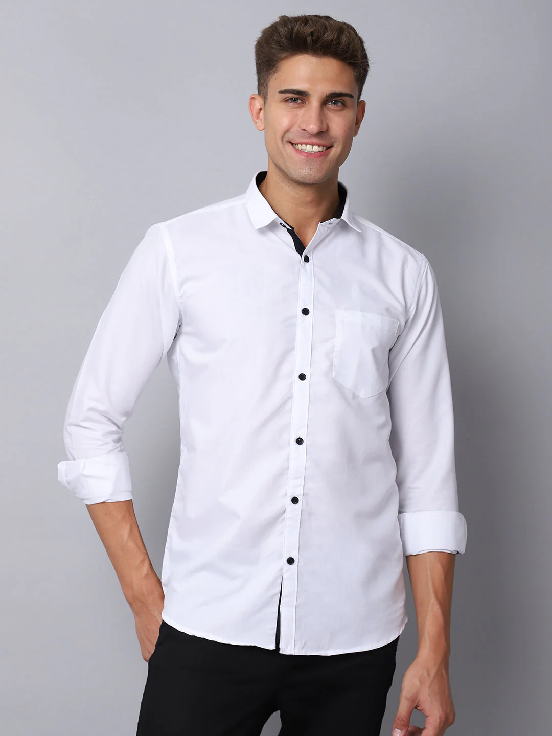 Appriciable Casual Solid Shirt - White