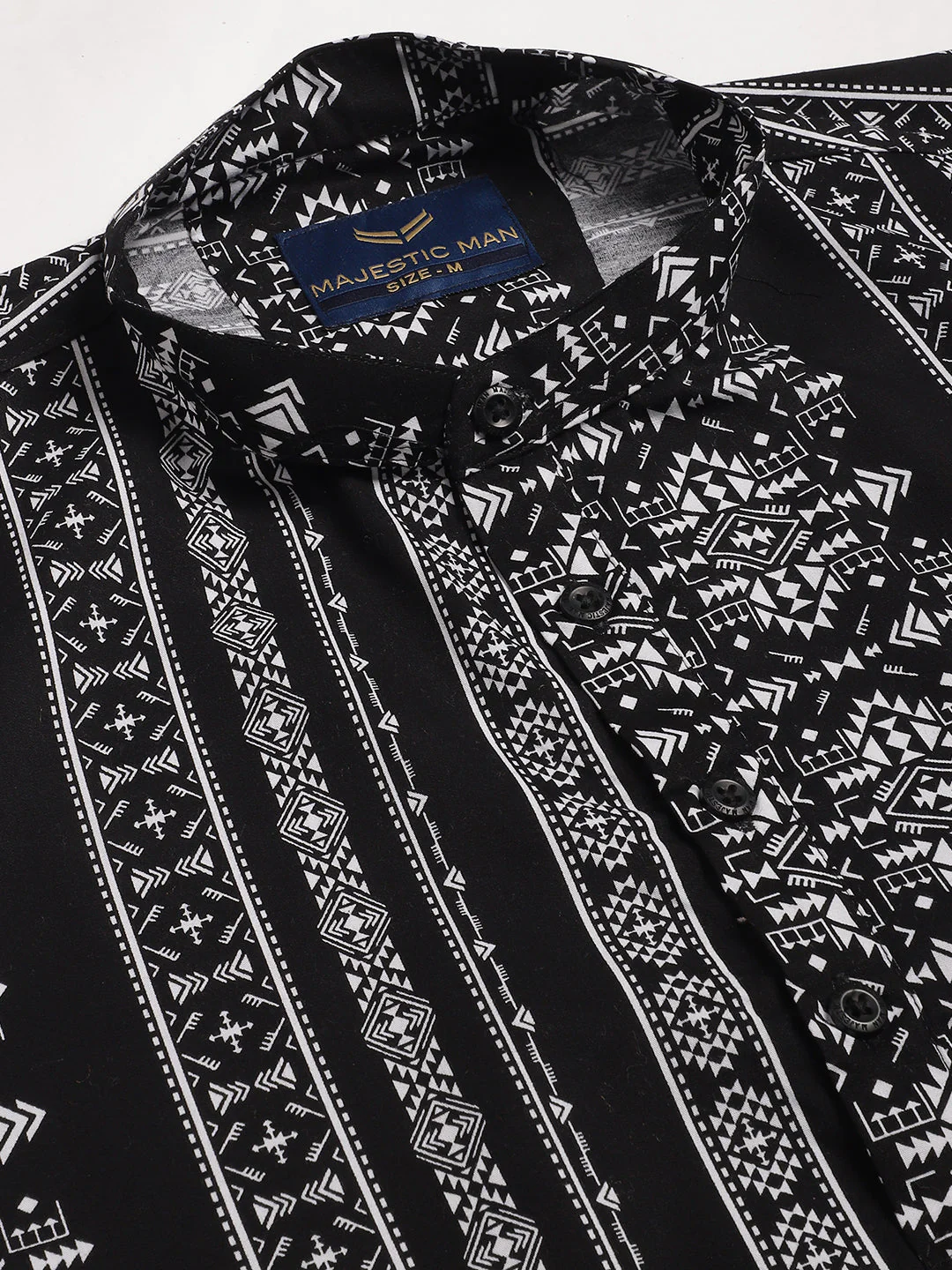 Artistic Splendor All Over Printed Pure Cotton Kurta - Black - Image 6