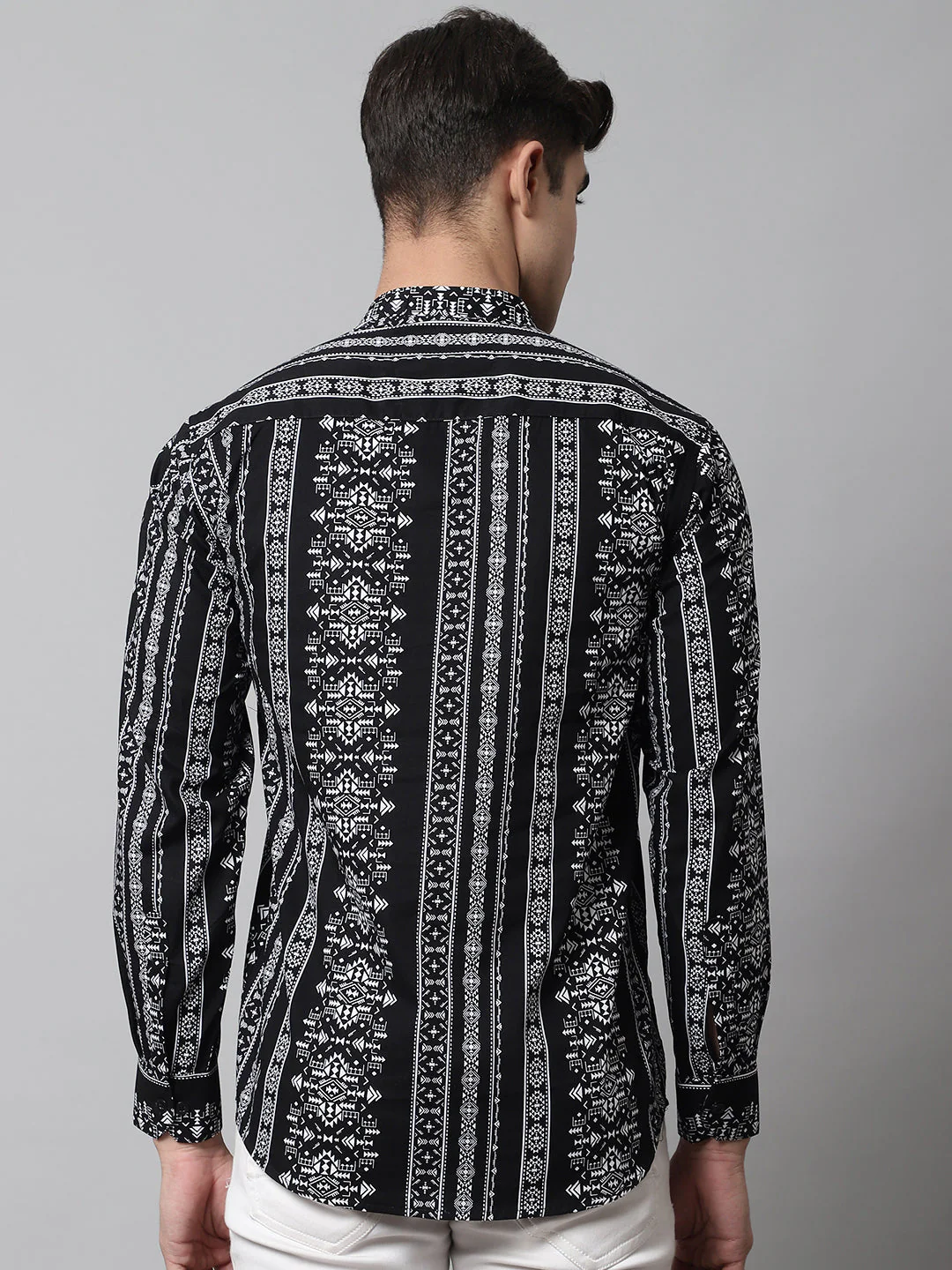 Artistic Splendor All Over Printed Pure Cotton Kurta - Black - Image 7