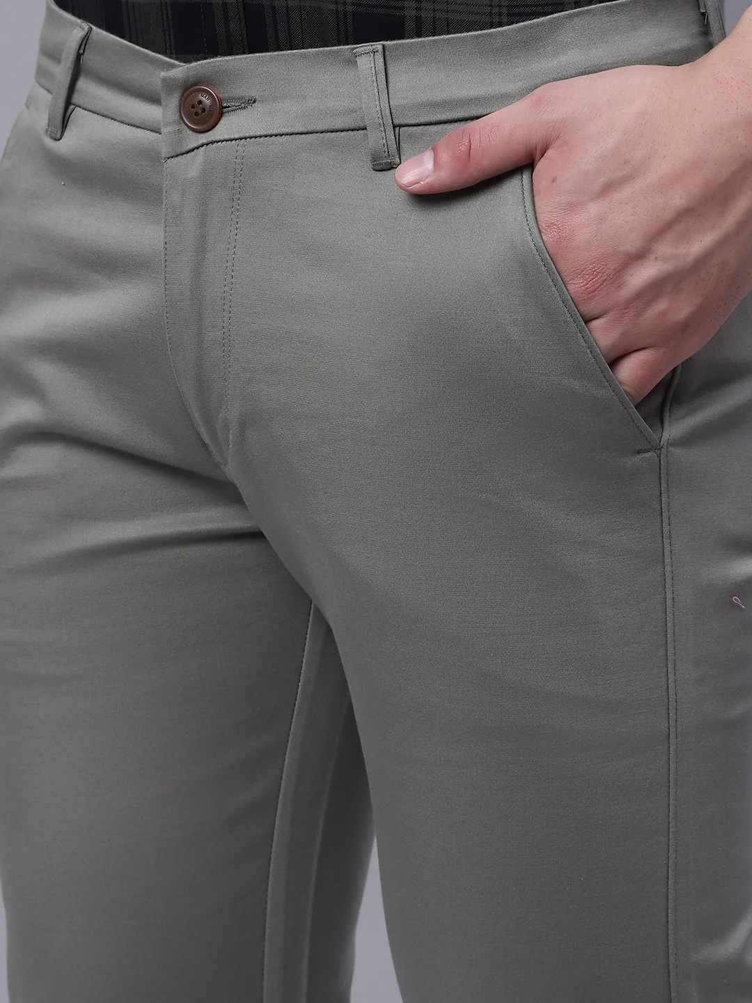 Effortless Elegance Classic Fit Pants - Dusty Green - Image 3