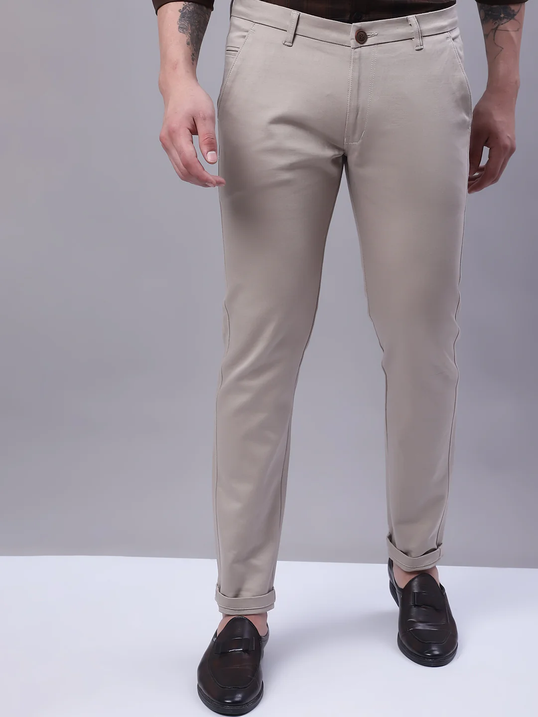 Effortless Elegance Classic Fit Pants - Light Taupe