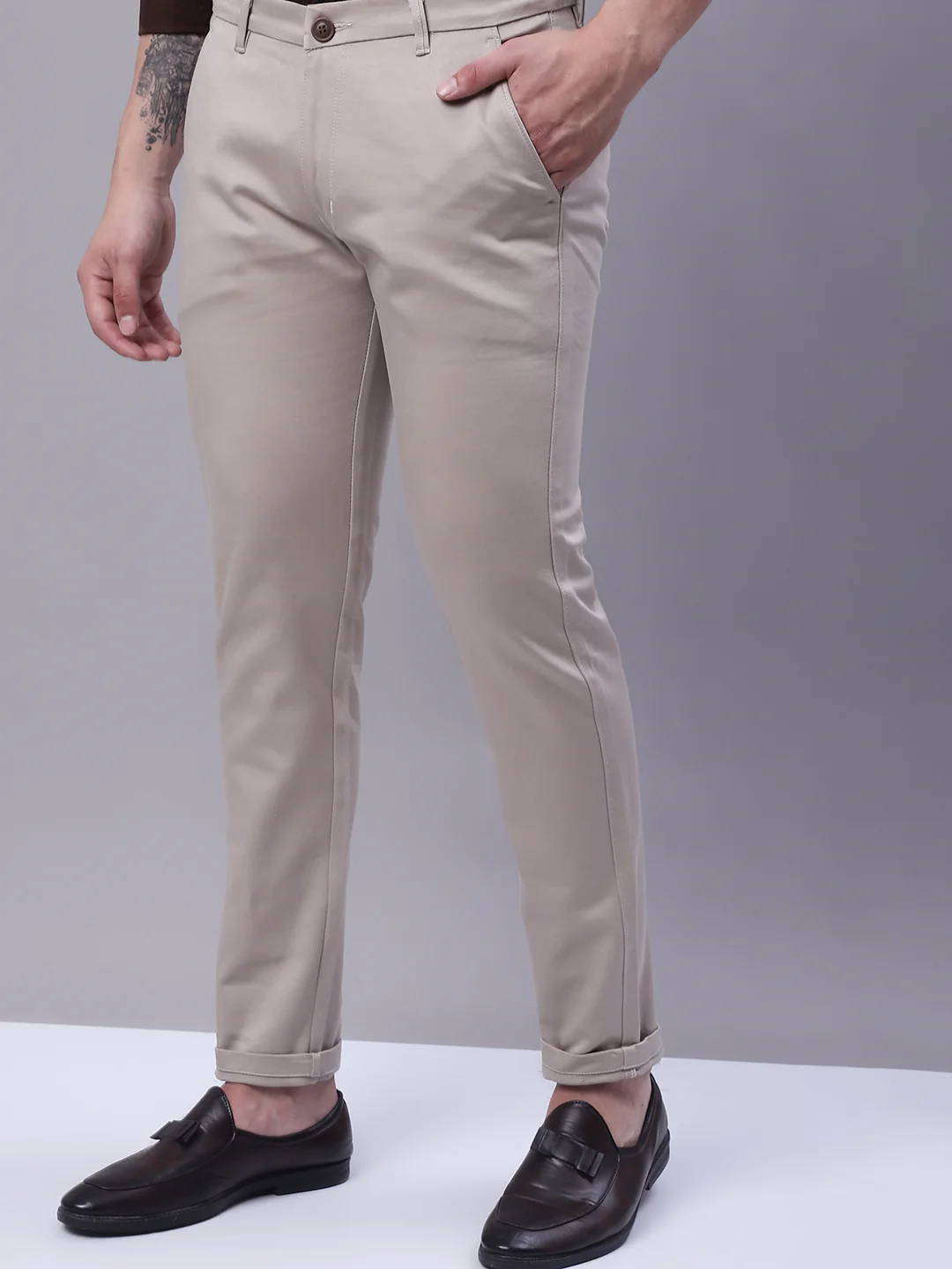 Effortless Elegance Classic Fit Pants - Light Taupe - Image 5