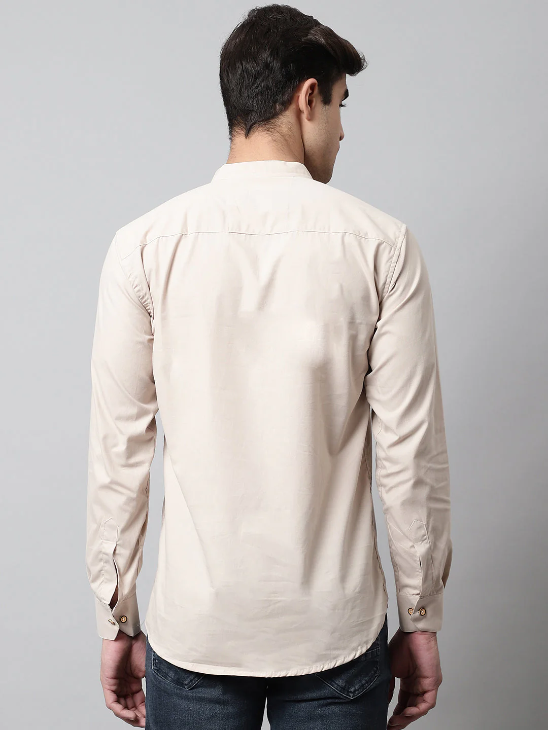 Classic Elegance pure cotton solid Short kurta - Cream - Image 7