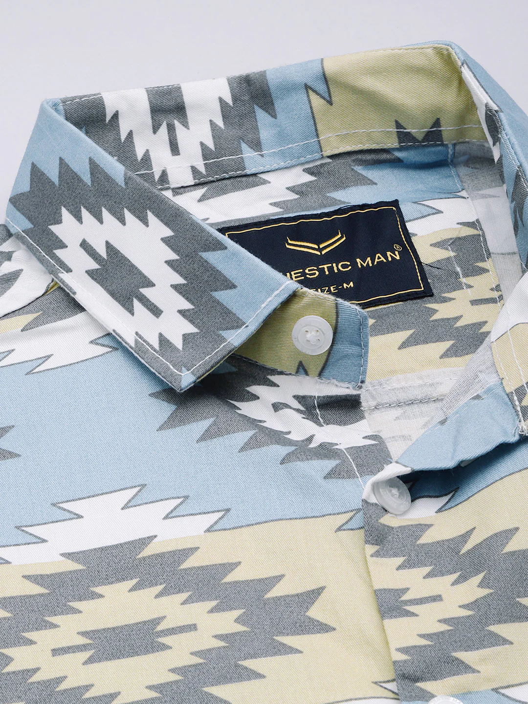 Classic pure cotton printed half shirt - White - Image 5