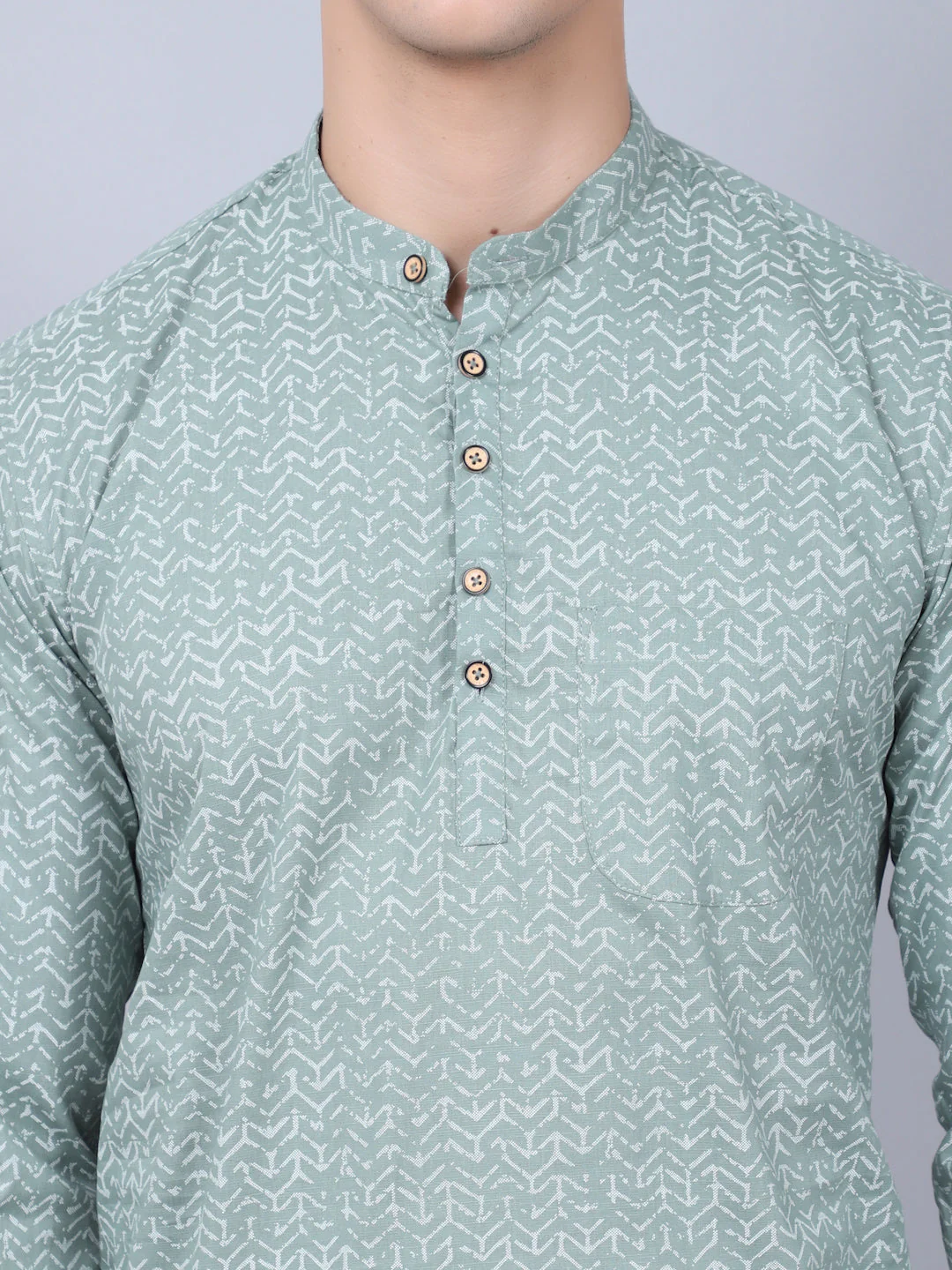 Exquisite Fusion All Over Printed Kurta - Green - Image 6