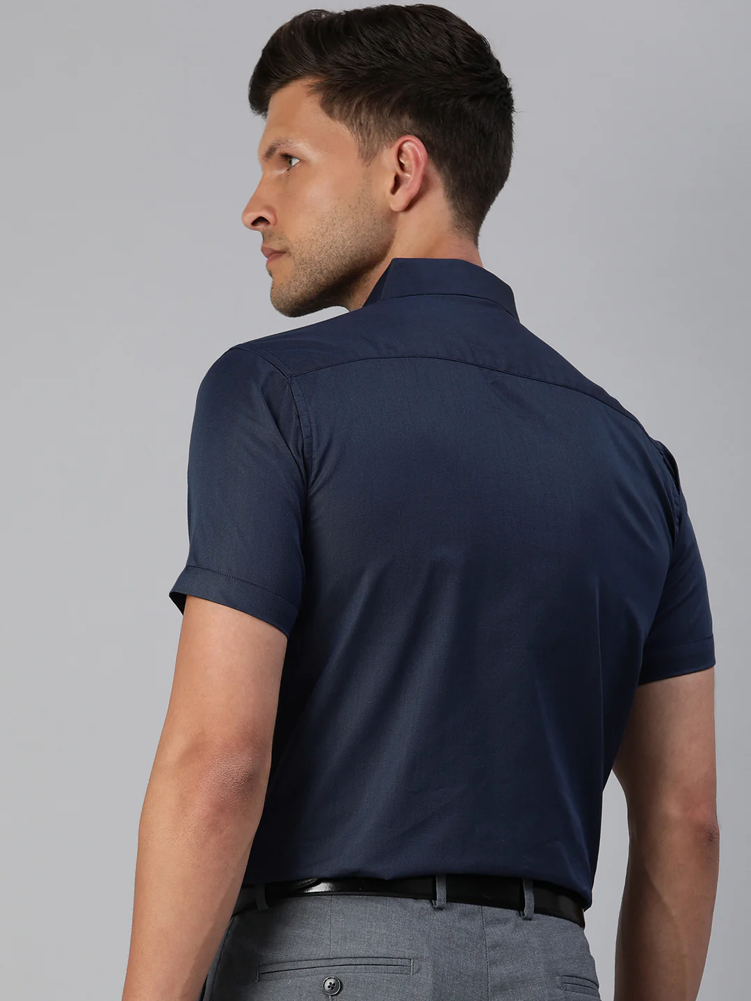 Finest Formal Half Shirt-Navy Blue - Image 4