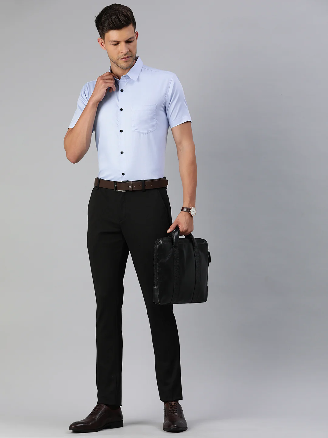 Finest Formal Half Shirt-Sky Blue - Image 5
