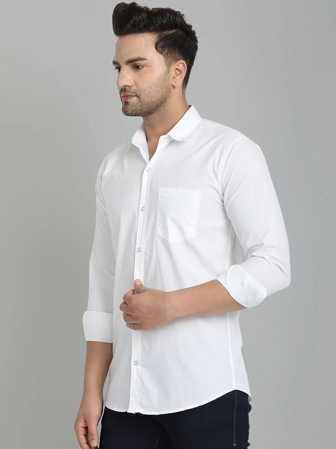 Groovy Pure Cotton Solid shirt - White - Image 4