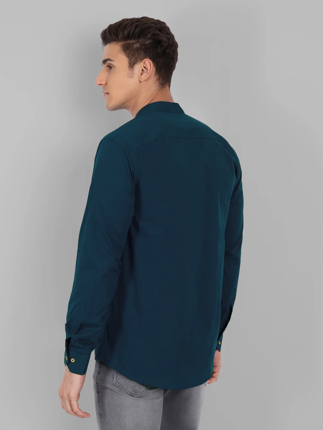 Classic Elegance Pure Cotton Solid Short Kurta - Dark Blue - Image 6