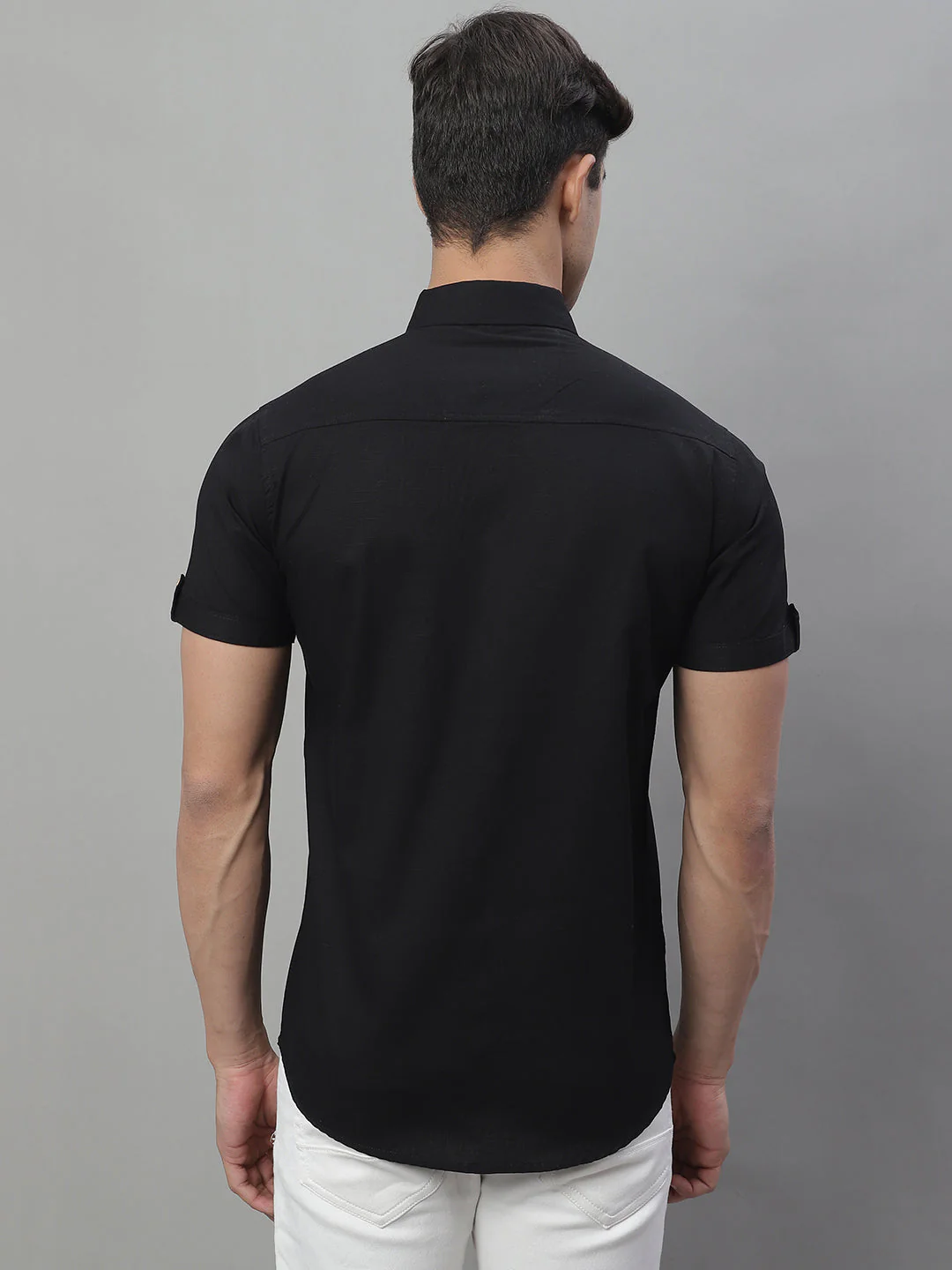 Kicky Pure Cotton Half sleeves Solid Shirt - Black - Image 5