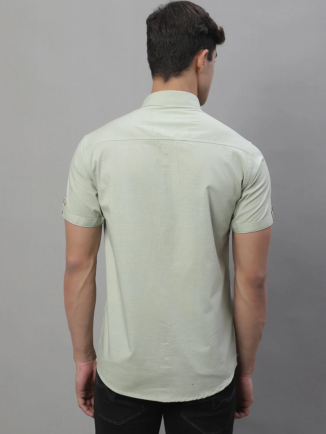 Kicky Pure Cotton Half sleeves Solid Shirt - Light Green - Image 6