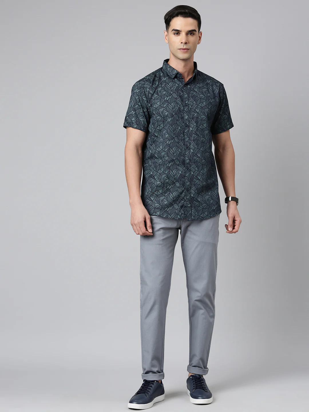 Majestic Man Regular Fit Solid Casual Trouser - Grey - Image 2