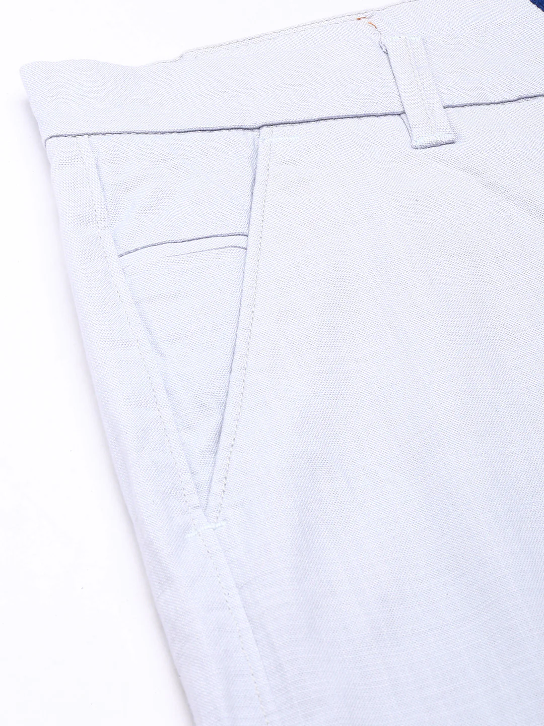 Majestic Man Regular Fit Solid Casual Trouser - Light Blue - Image 3