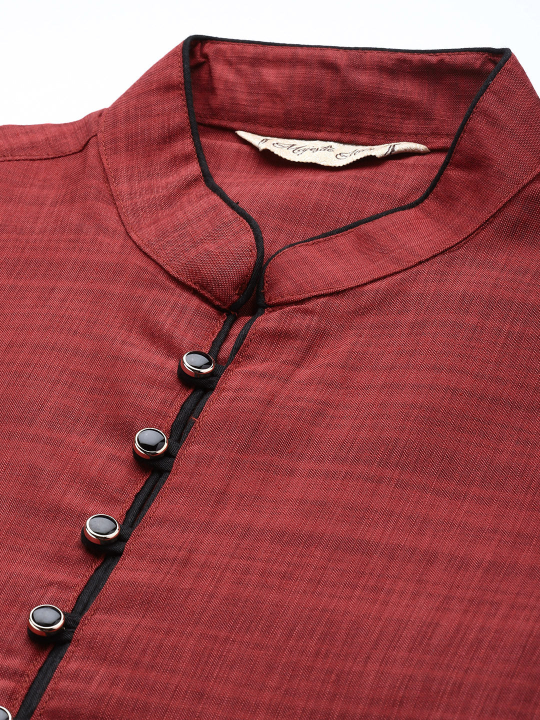 Majestic Man Regular Woven Design Fancy Long Kurta - Maroon - Image 4