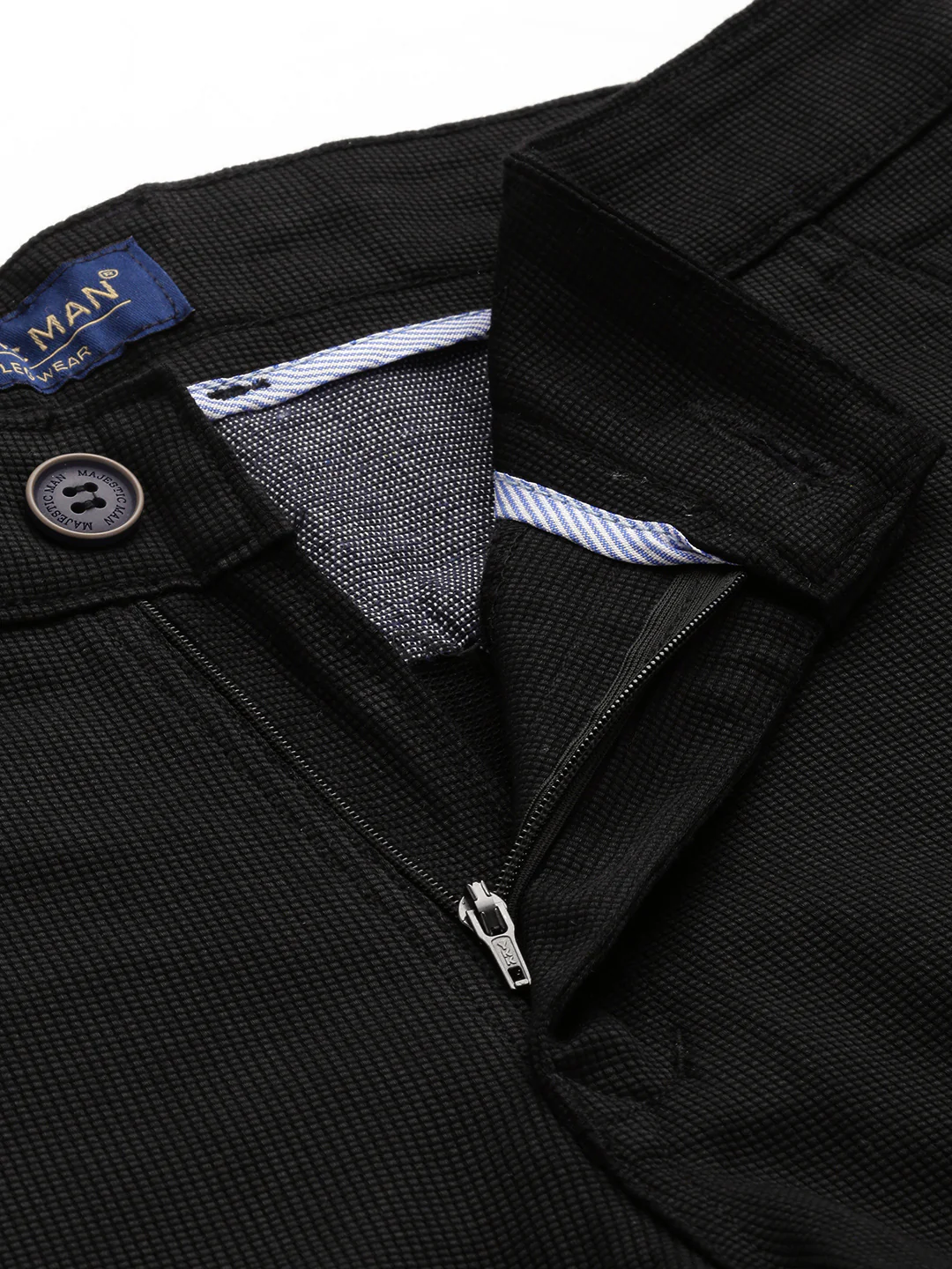 Majestic Man Casual textured Trouser - Black - Image 7