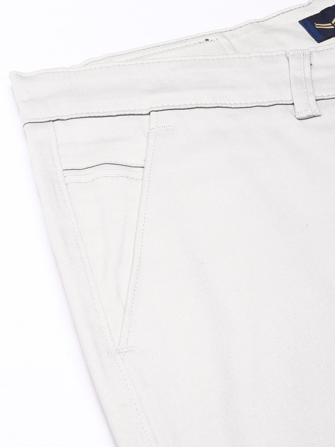 Majestic Man Regular Fit Satin Finish Cotton Casual Solid Chinos Trouser - Light Grey - Image 3