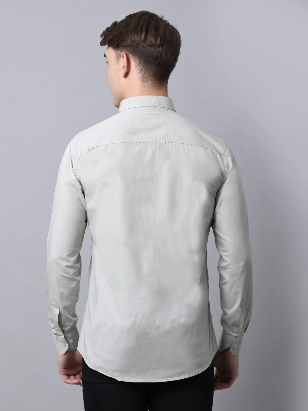 Majestic Man trendy Casual Solid Shirt - Light Grey - Image 7
