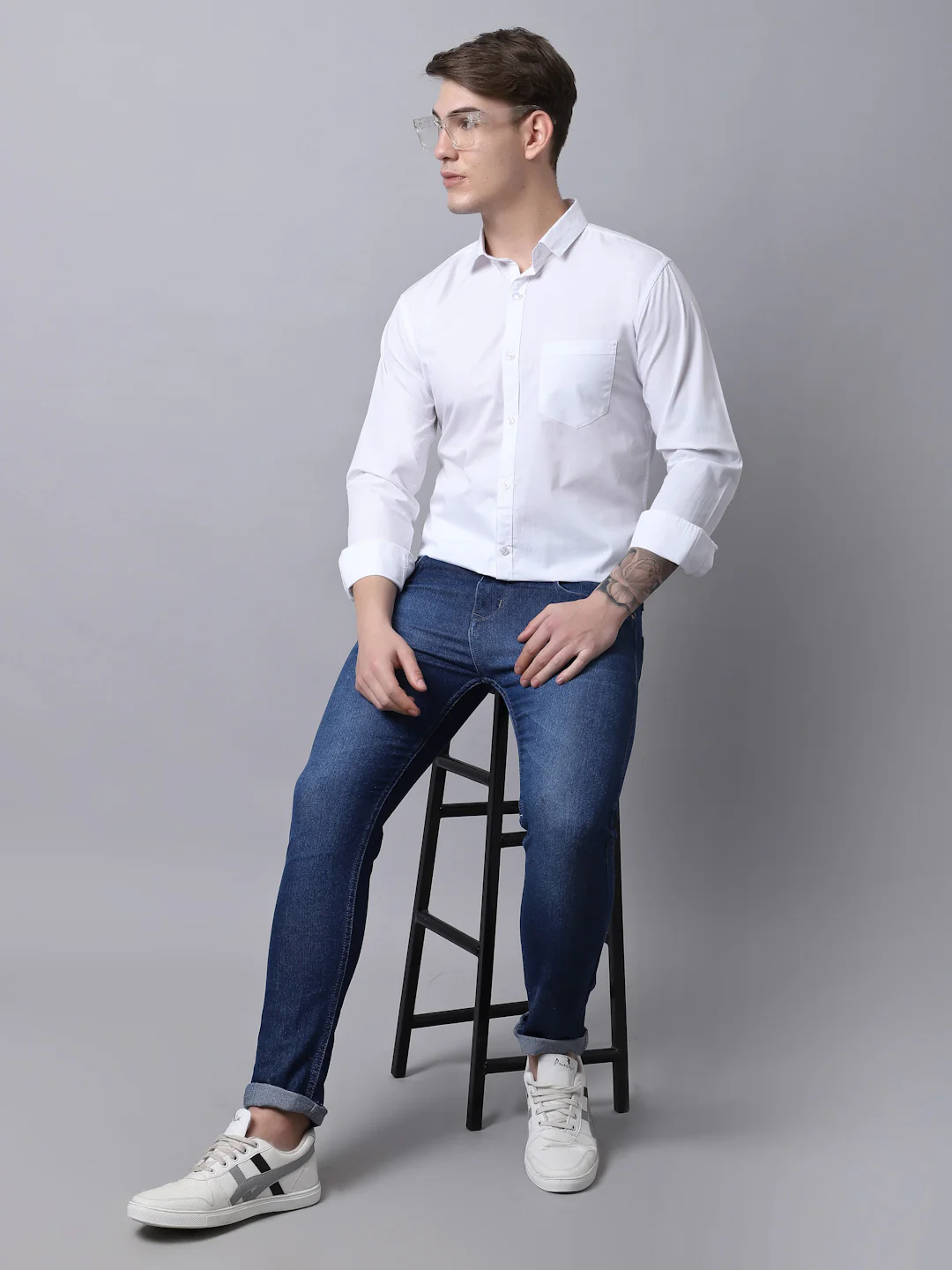 Majestic Man trendy Casual Solid Shirt - White - Image 5