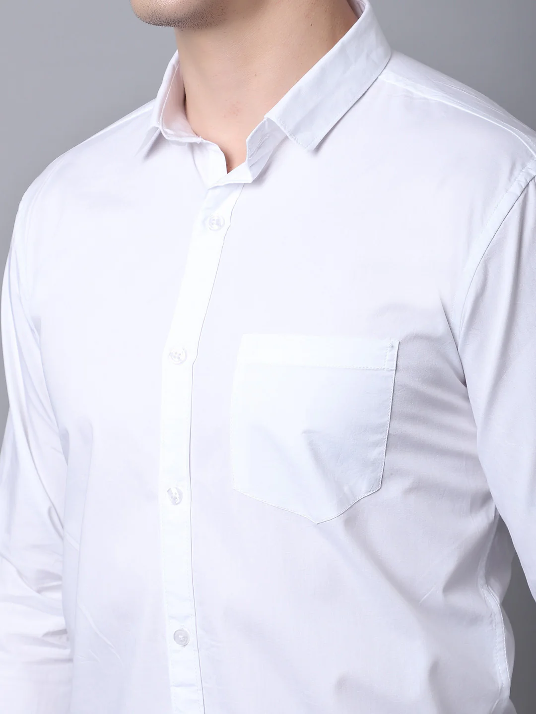 Majestic Man trendy Casual Solid Shirt - White - Image 6