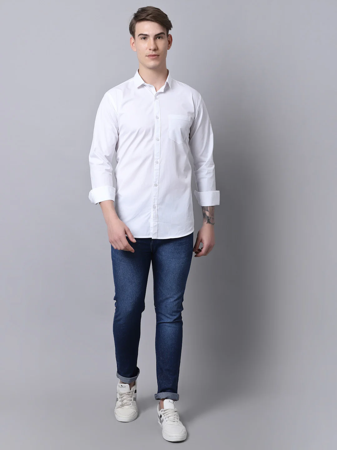 Majestic Man trendy Casual Solid Shirt - White - Image 8