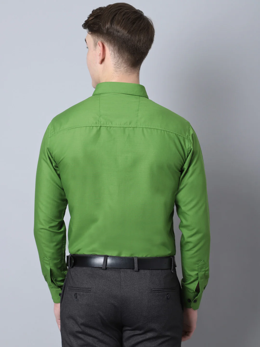 Majestic Man Versatile Solid Formal Shirt - Green - Image 5