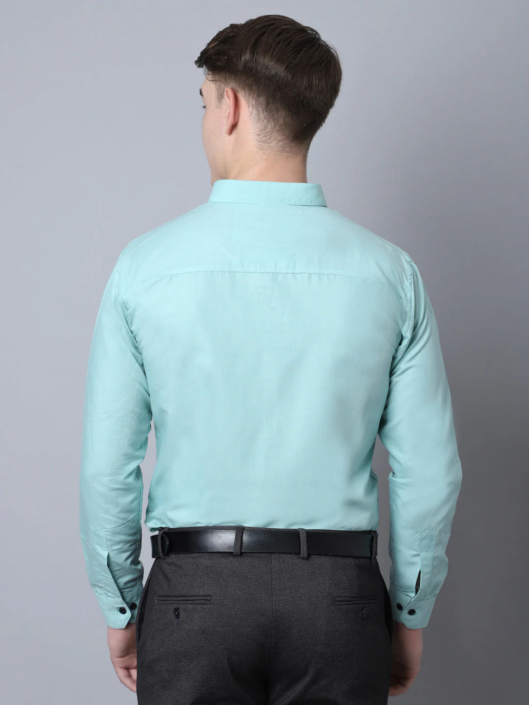 Majestic Man Versatile Solid Formal Shirt - Ocean Green - Image 6