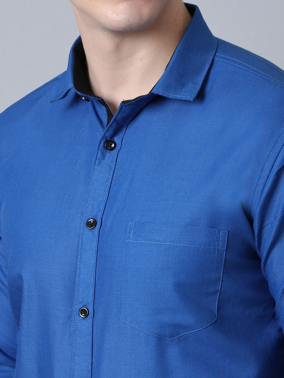 Majestic Man Versatile Solid Formal Shirt - Royal Blue - Image 5