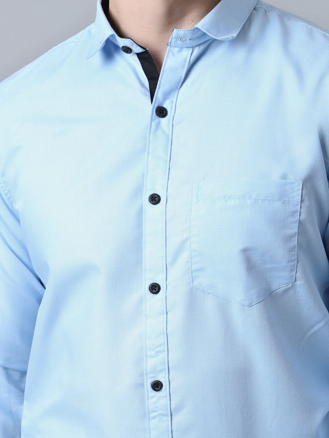 Majestic Man Versatile Solid Formal Shirt - Sky Blue - Image 5