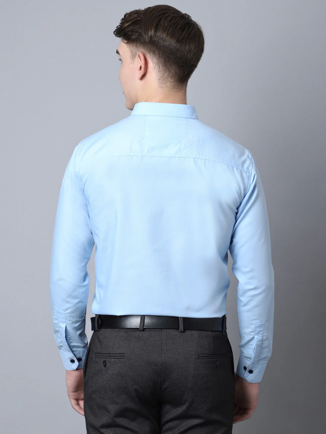 Majestic Man Versatile Solid Formal Shirt - Sky Blue - Image 6