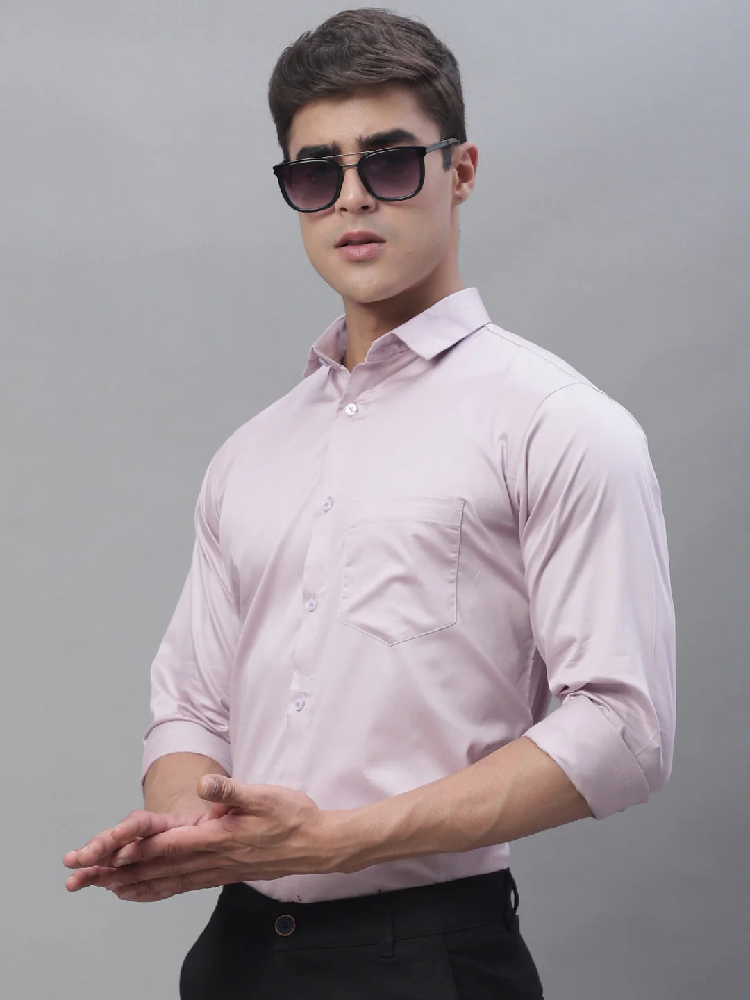Paramount Pure Cotton Solid Shirt - Cream - Image 10