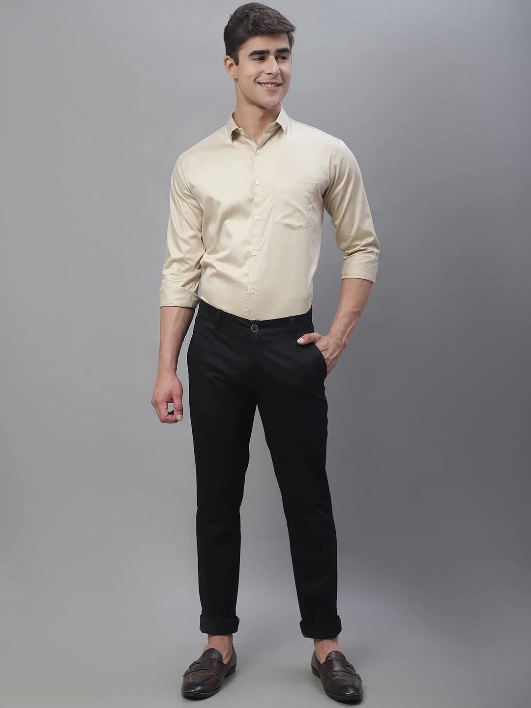 Paramount Pure Cotton Solid Shirt - Cream - Image 7