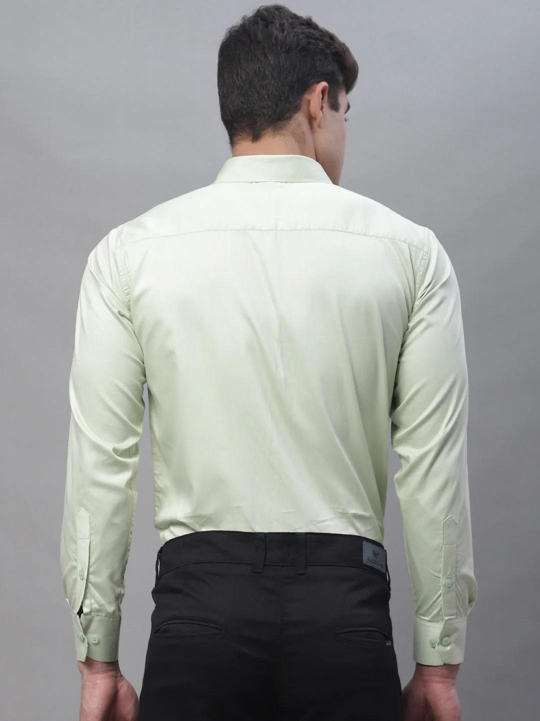 Paramount Pure Cotton Solid Shirt - Light Green - Image 5