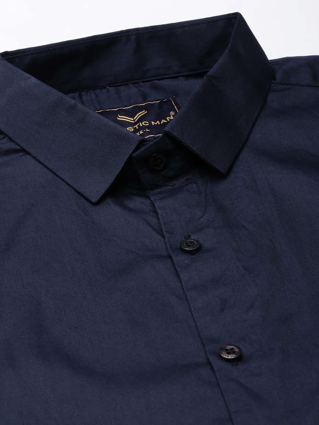 Paramount Pure Cotton Solid Shirt - Navy Blue - Image 3