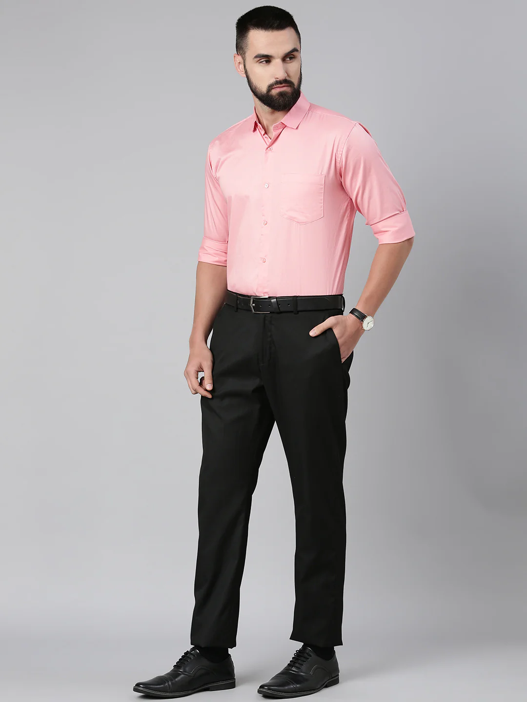 Paramount Pure Cotton Solid Shirt - Pink - Image 2