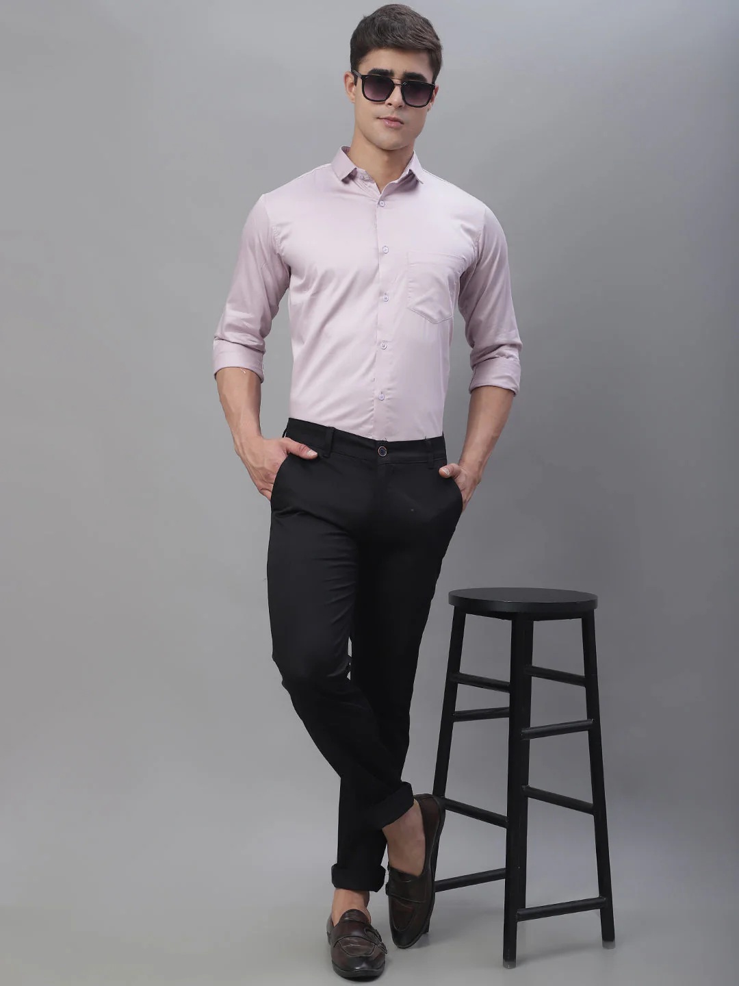 Paramount Pure Cotton Solid Shirt - Soft Peach - Image 4