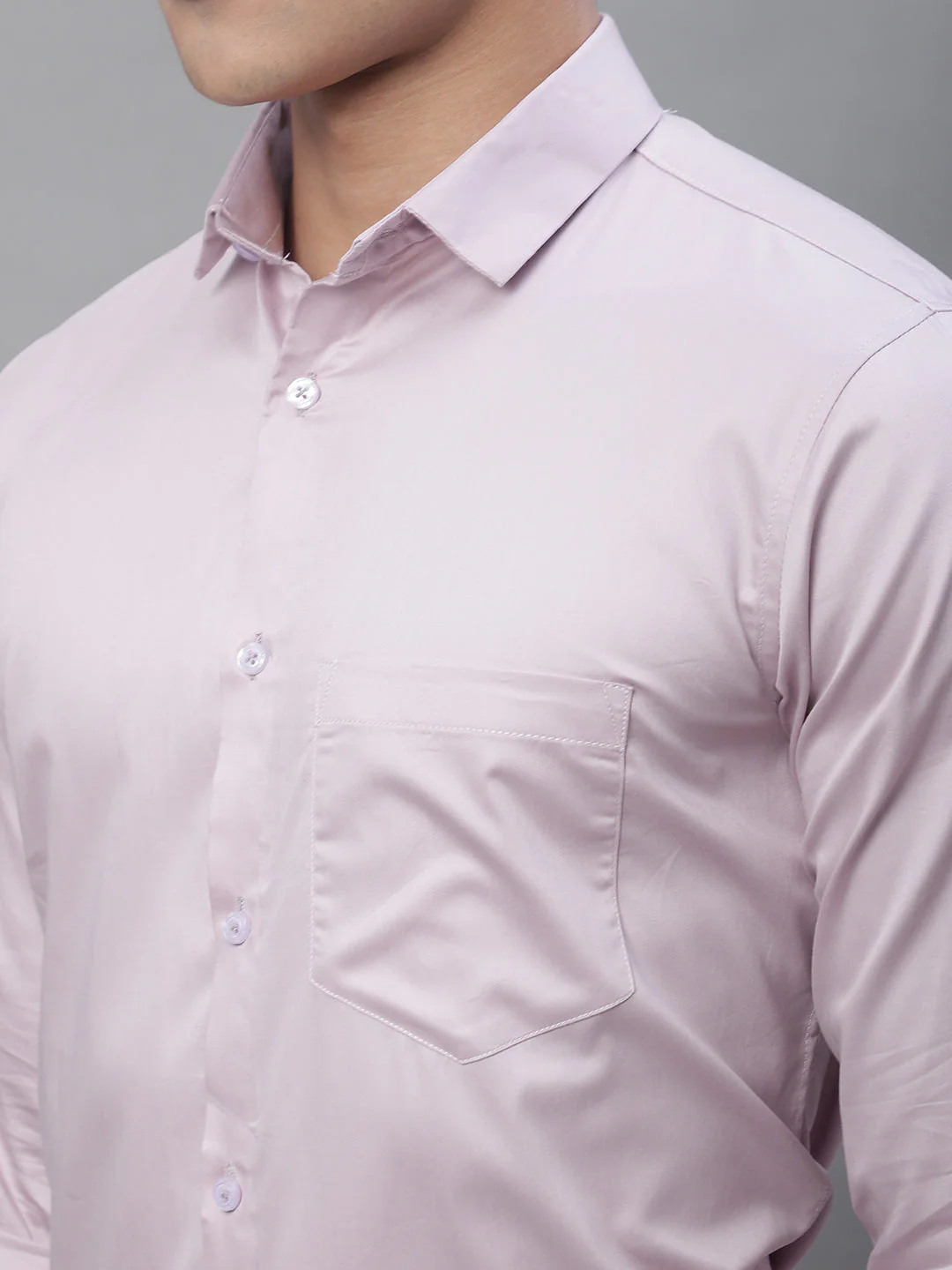 Paramount Pure Cotton Solid Shirt - Soft Peach - Image 6