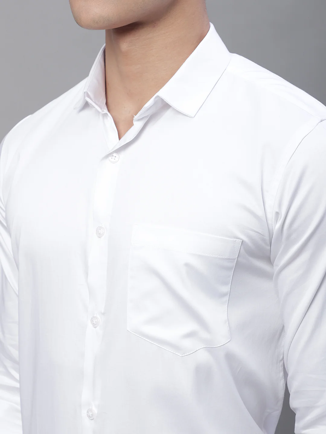 Paramount Pure Cotton Solid Shirt - White - Image 6