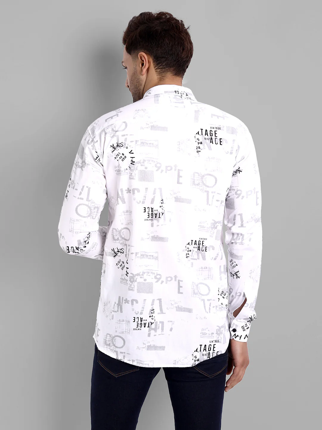 Printed Pure Cotton Cargo Shirt - White - Image 6