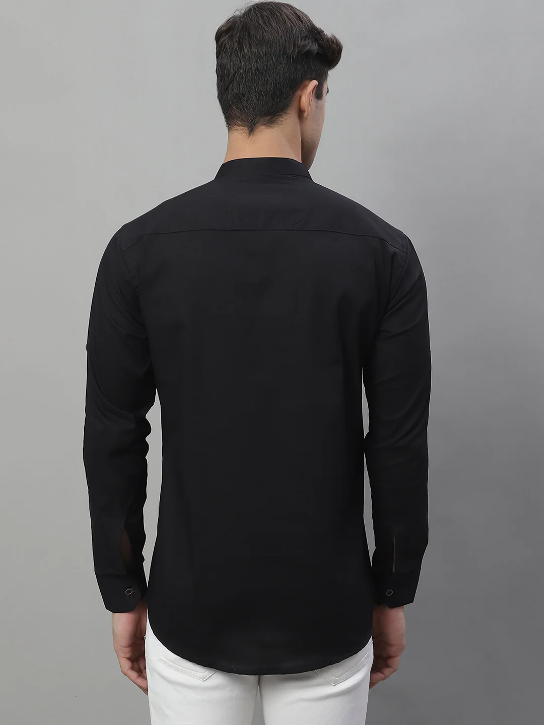Pure Cotton timeless trendy Solid Kurta - Black - Image 5