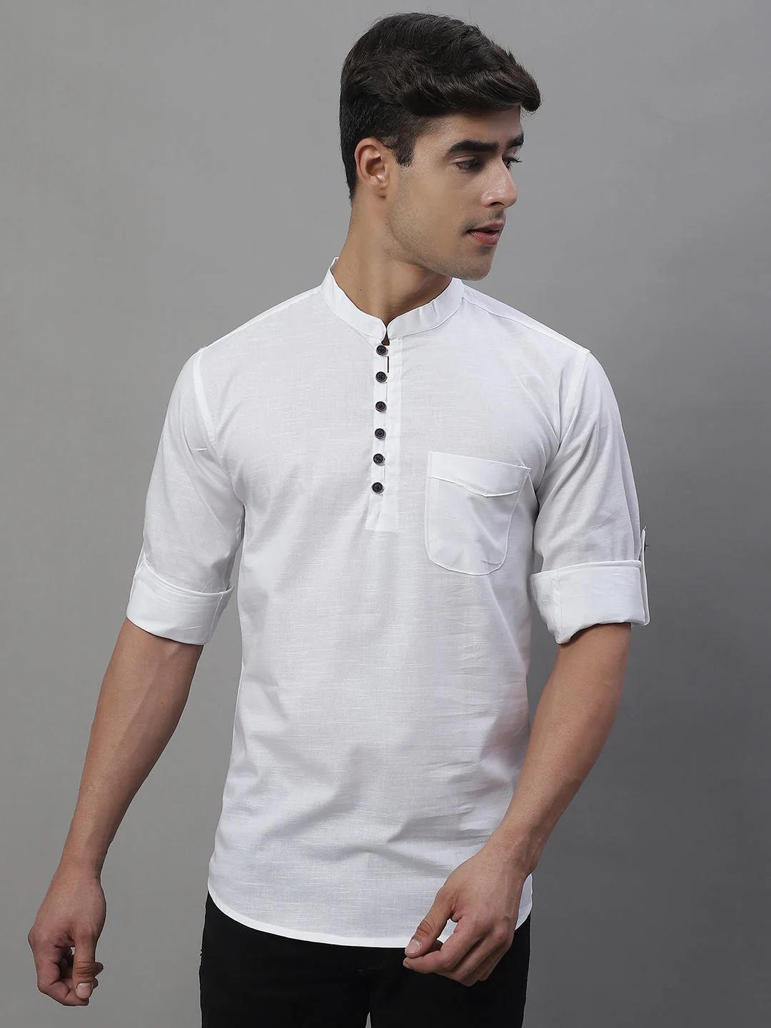 Pure Cotton timeless trendy Solid Kurta - White