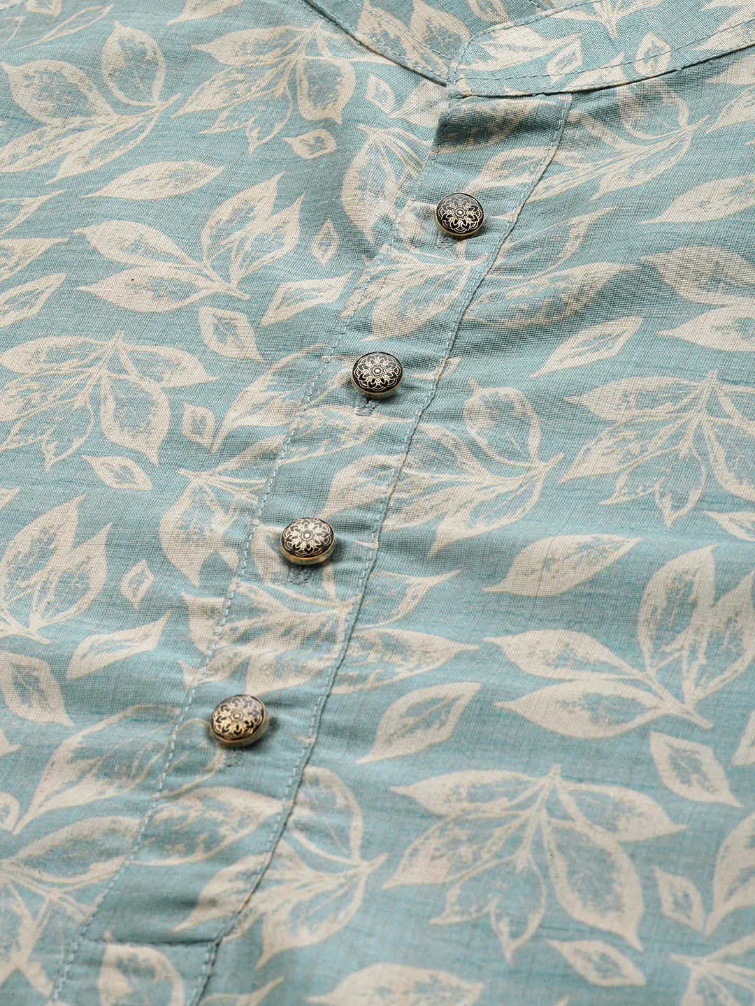 Timeless Elegance Long Kurtas-Beige Blue - Image 2