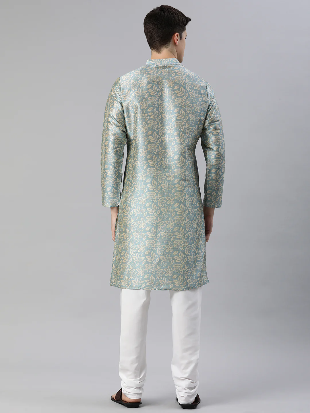Timeless Elegance Long Kurtas-Beige Blue - Image 4