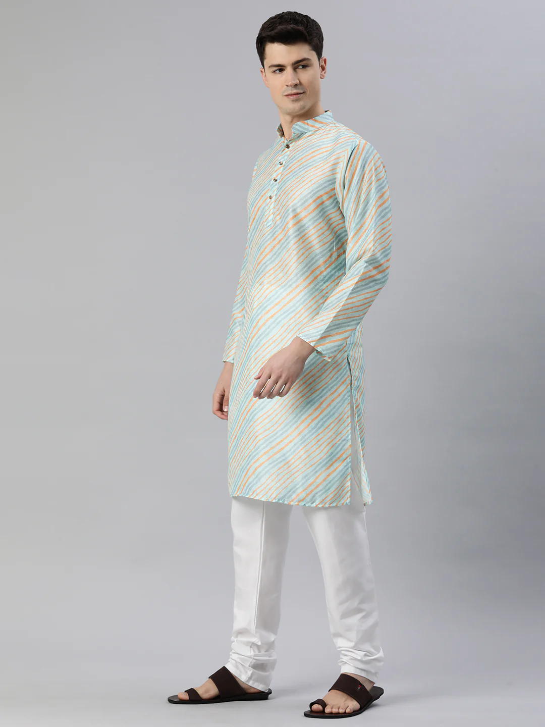 Timeless Elegance Long Kurtas-Sky Orange - Image 2