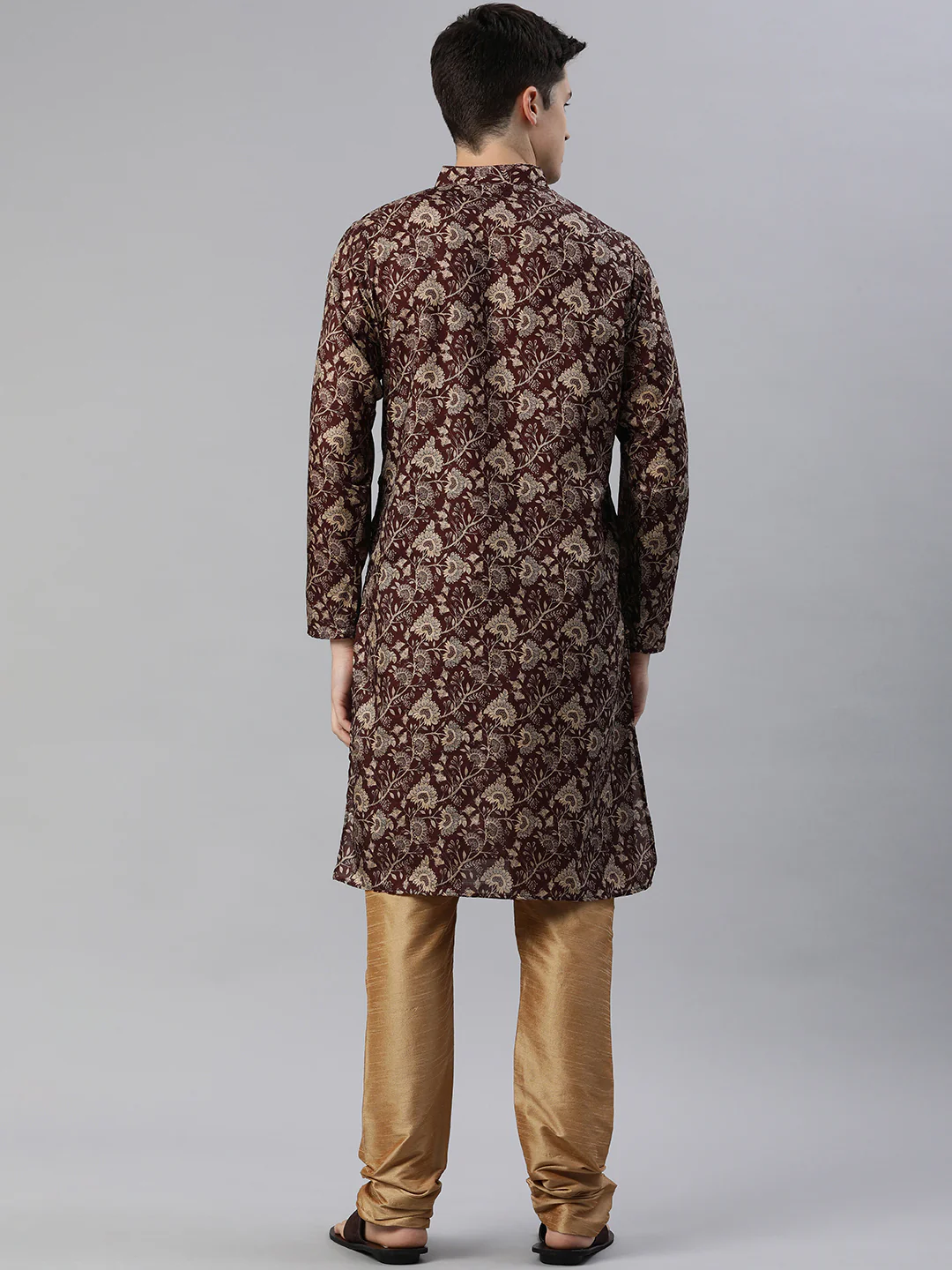 Timeless Elegance Long Kurtas-Wine Gold - Image 4