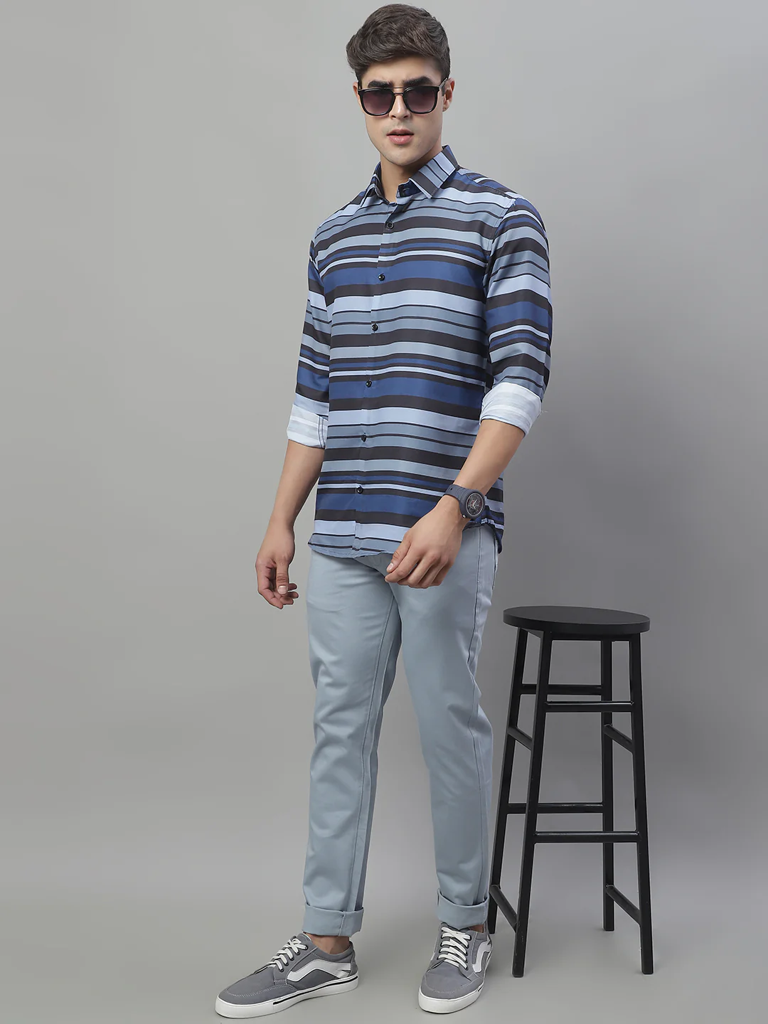 Timeless Style Regular Trousers - Light Blue - Image 5